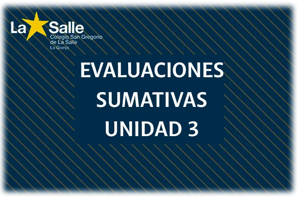 Estimada comunidad Lasallista, esperando que se encuentren bien junto a sus familias, nos dirigimos a ustedes para informar el calendario de evaluaciones SUMATIVAS correspondiente a la UNIDAD 3. Reiteramos la importancia de la asistencia oportuna de las y los estudiantes, ya que rendir las evaluaciones junto a su curso contribuye a mantener un clima de aula adecuado para la concentración, y además