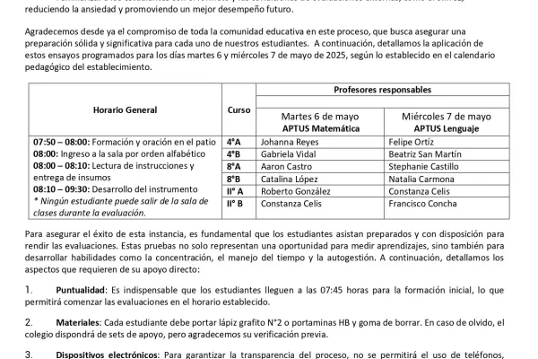 Circular N°8 SIMCE