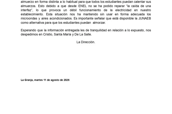 COMUNICADO problema de suministro eléctrico