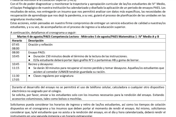 Tercer Ensayo PAES 2026