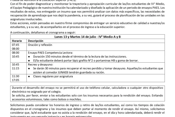 Segundo Ensayo PAES 2026