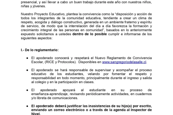 Circular N°1: Inicio Año escolar: Padres y Apoderados