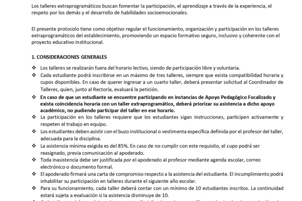 Postulación Talleres Extra Programáticos 2026