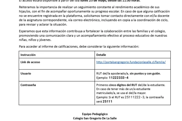 CIRCULAR N°8  -  "ACCESO AL REGISTRO DE CALIFICACIONES  EN PLATAFORMA WEB INSTITUCIONAL”