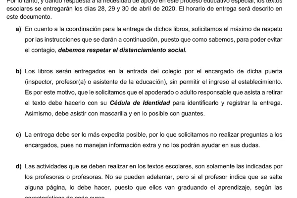 Estimados alumnos y apoderados