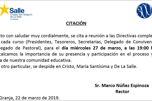 Citación directivas de cursos