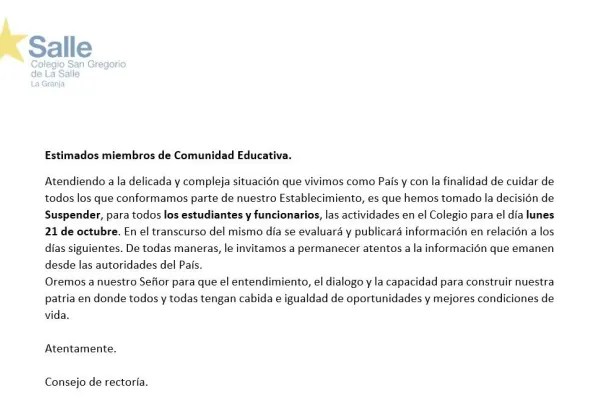 Comunicado Oficial 21 de Octubre