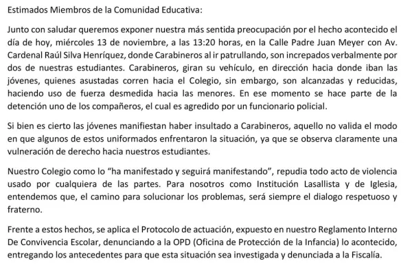 Comunicado Oficial 13 de Noviembre