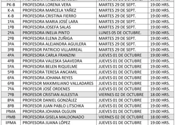 Reunión virtual de padres y apoderados mes de septiembre