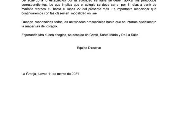 COMUNICADO URGENTE