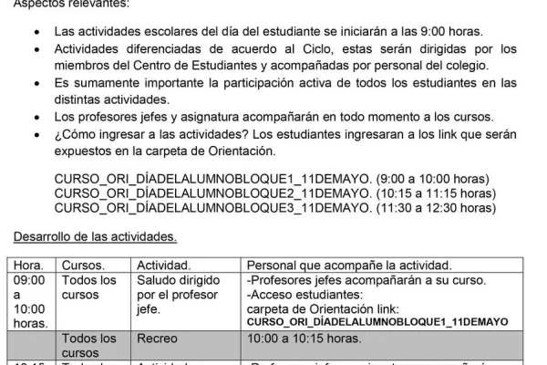 Día del alumno 11 de mayo 2021