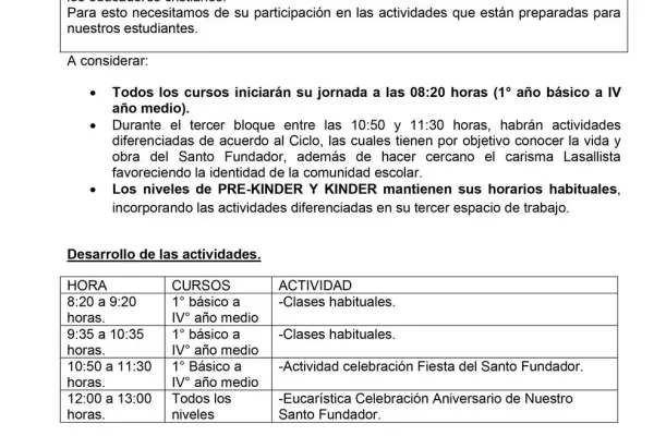 Eucaristía Santo Fundador 2021