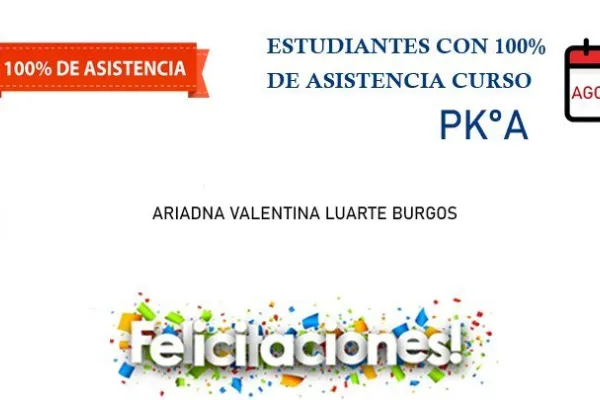Destacados en asistencia mes de agosto 2021