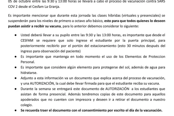 Proceso de vacunación SARS COV 2