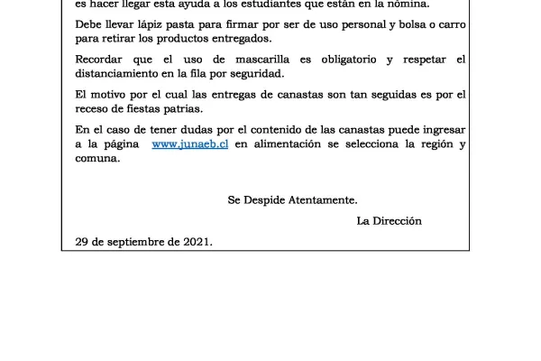Entrega  Kit JUNAEB N° 10