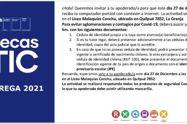Entrega de computadores de las Becas TIC