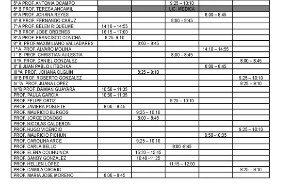 Horario de atencion de apoderados 2022