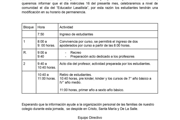 Día del Educador Lasallista