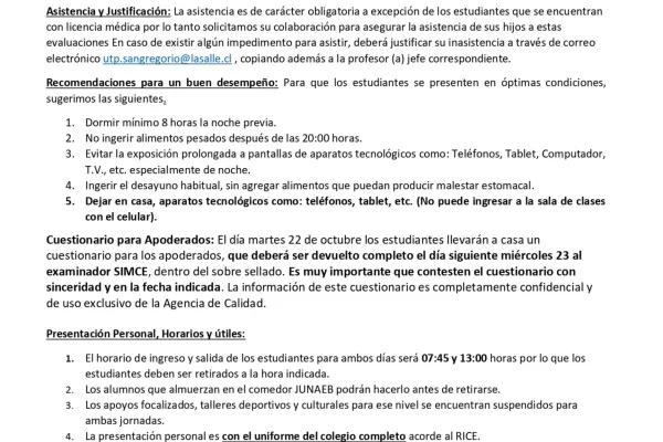 Circular N° 11 Sobre SIMCE